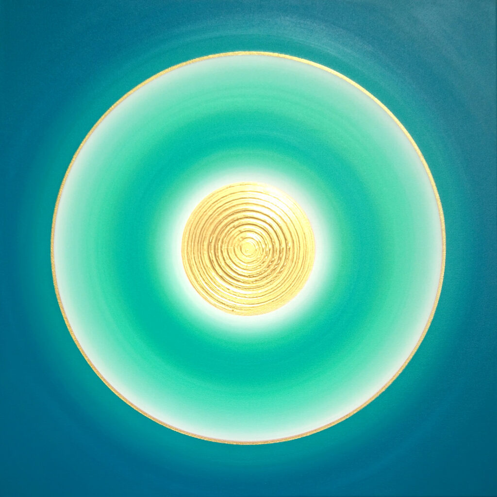Heil-Kraft-Bild Türkis-Grün - Kraft des Wassers, Acryl auf Leinwand, 70 x 70cm