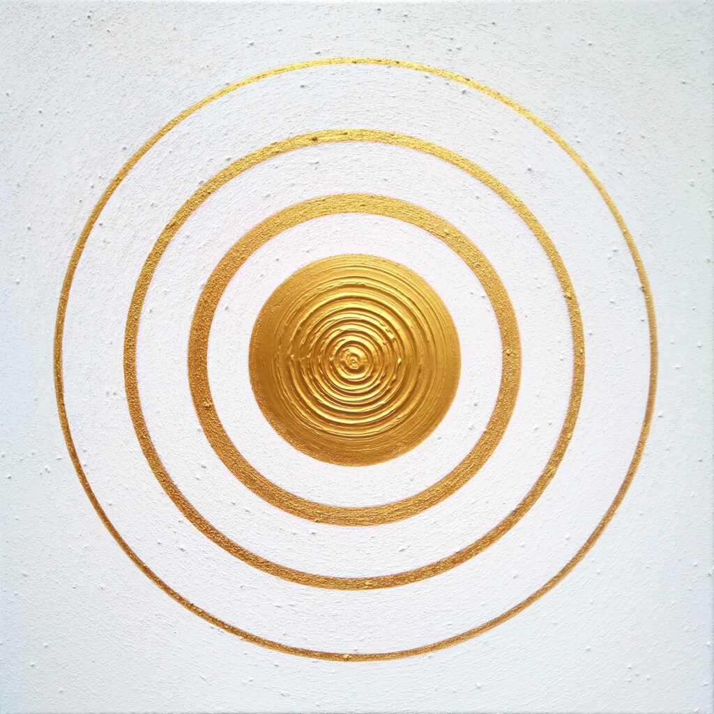 Heil-Kraft-Bild - Weiß - Sand - Gold - individuelle Anfertigung, 60 x 60cm