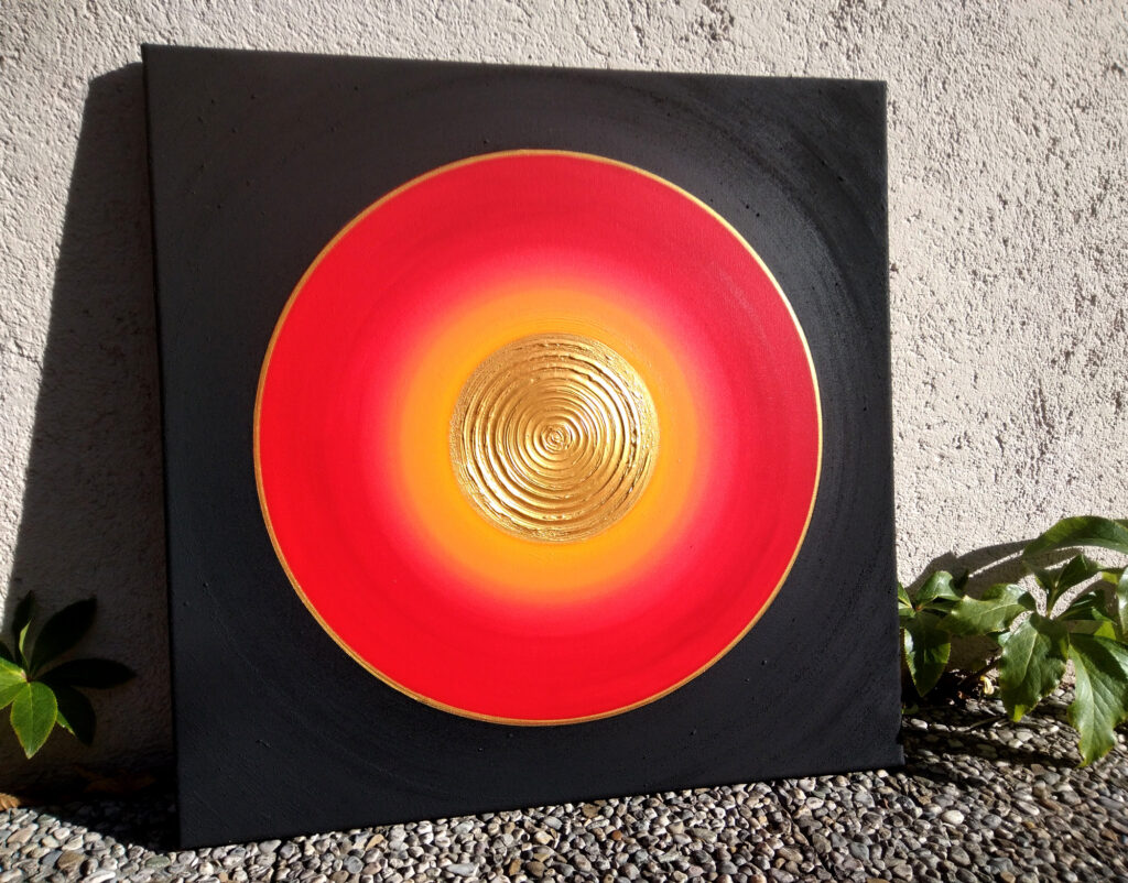 Heil-Kraft-Bild Transformation - vom Schatten ins Licht, Acryl auf Leinwand, 70 x 70cm