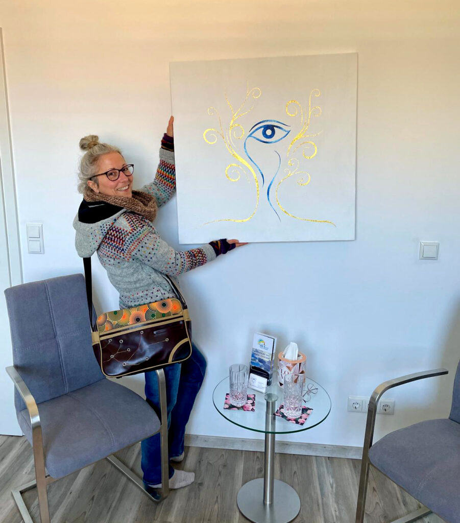 Logo auf Leinwand für Anja Gschwendtner - Praxis für Geistiges Heilen