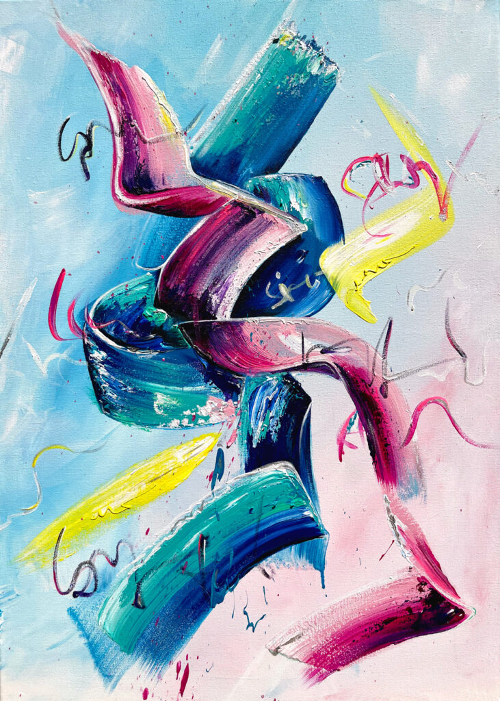 Extatic Art - Gehe mit dem, was ist, Acryl auf Leinwand, 50 x 70cm
