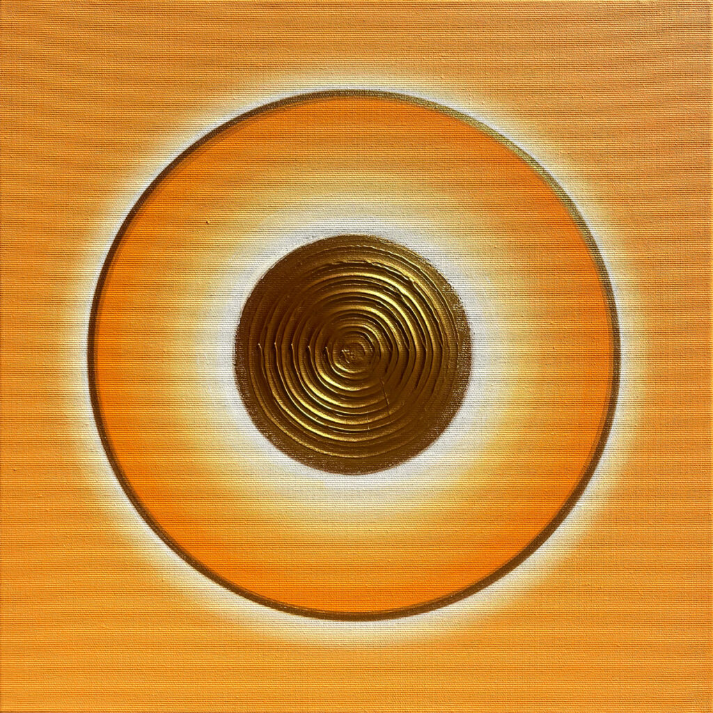 Heil-Kraft-Bild Hellorange 40 x 40cm, Acryl auf Leinwand